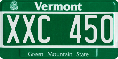 VT license plate XXC450