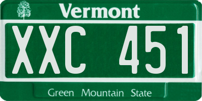 VT license plate XXC451