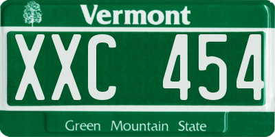 VT license plate XXC454