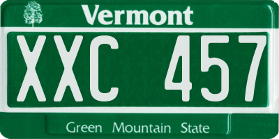 VT license plate XXC457