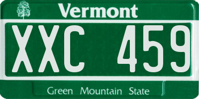 VT license plate XXC459