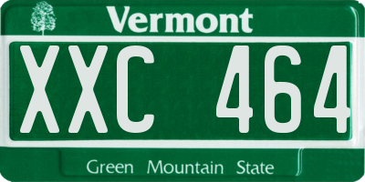 VT license plate XXC464