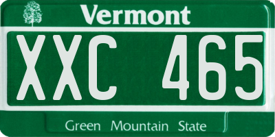 VT license plate XXC465