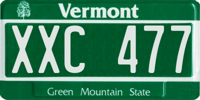 VT license plate XXC477