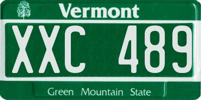 VT license plate XXC489