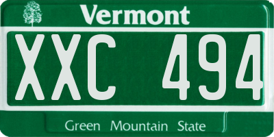 VT license plate XXC494
