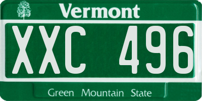 VT license plate XXC496