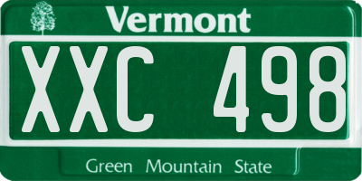 VT license plate XXC498