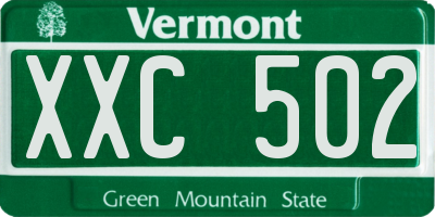 VT license plate XXC502