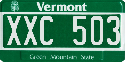 VT license plate XXC503