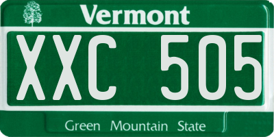 VT license plate XXC505