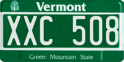 VT license plate XXC508