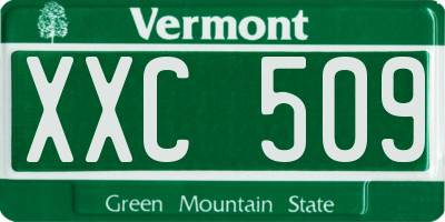 VT license plate XXC509