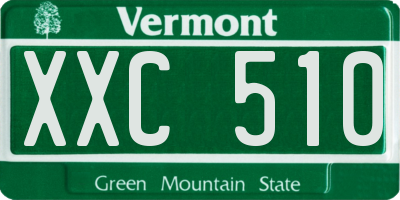 VT license plate XXC510