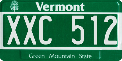 VT license plate XXC512