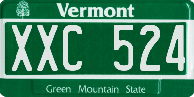 VT license plate XXC524