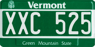 VT license plate XXC525