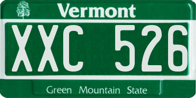 VT license plate XXC526