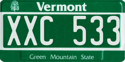 VT license plate XXC533