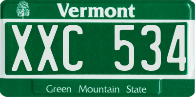 VT license plate XXC534