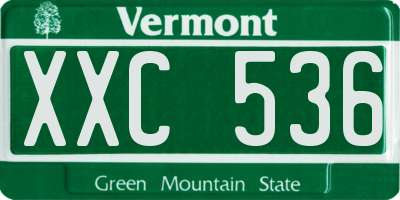VT license plate XXC536