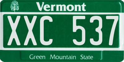 VT license plate XXC537