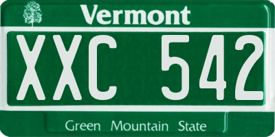 VT license plate XXC542
