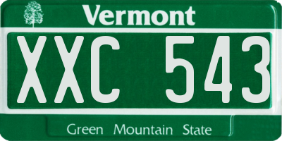 VT license plate XXC543