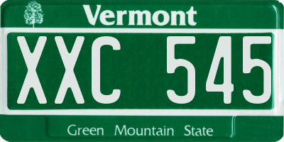 VT license plate XXC545