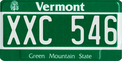 VT license plate XXC546