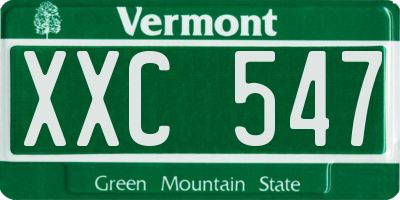VT license plate XXC547