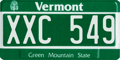 VT license plate XXC549