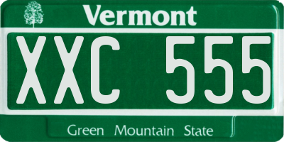 VT license plate XXC555