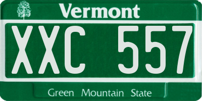 VT license plate XXC557