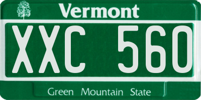 VT license plate XXC560