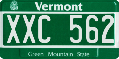 VT license plate XXC562