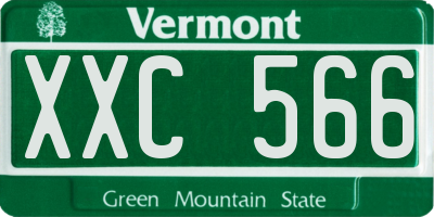 VT license plate XXC566