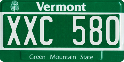VT license plate XXC580