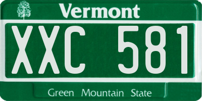 VT license plate XXC581