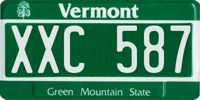 VT license plate XXC587