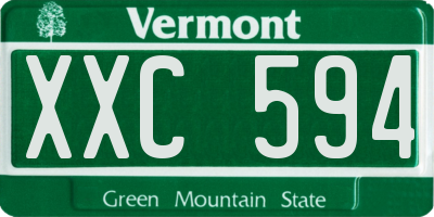 VT license plate XXC594