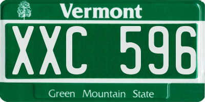 VT license plate XXC596