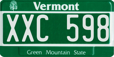 VT license plate XXC598