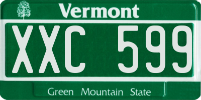 VT license plate XXC599