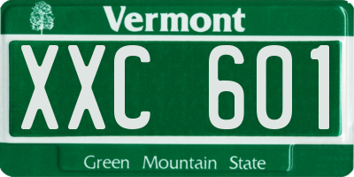 VT license plate XXC601