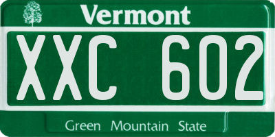 VT license plate XXC602