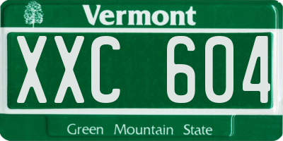 VT license plate XXC604