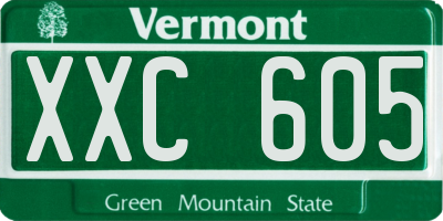 VT license plate XXC605