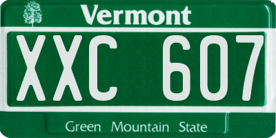 VT license plate XXC607