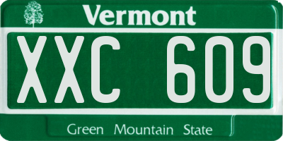 VT license plate XXC609